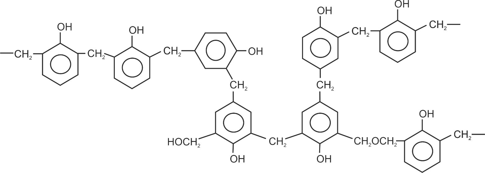 Chemical structure of novoloid resin building up the Kynol fibers