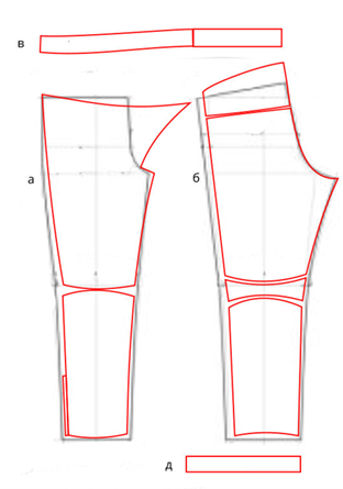 Drawing of the model design of the pants
